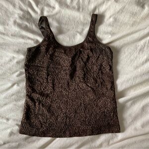 Chico’s Brown Lace Adjustable Tank Top